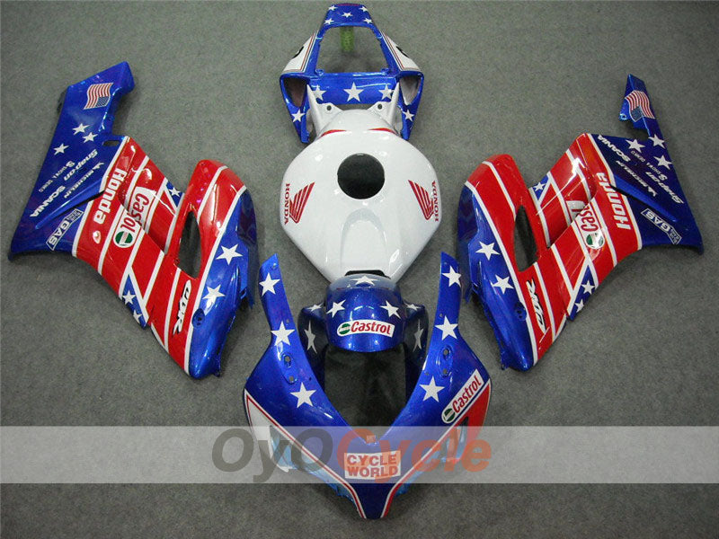 Injection Fairing kit for 04-05 CBR1000RR - Red, Blue - Castrol #OYO87900551 Main image