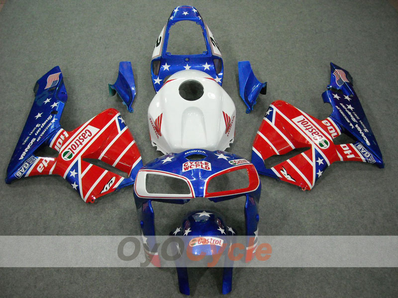 Injection Fairing kit for 05-06 CBR600RR - Red, Blue - Castrol #OYO87900234