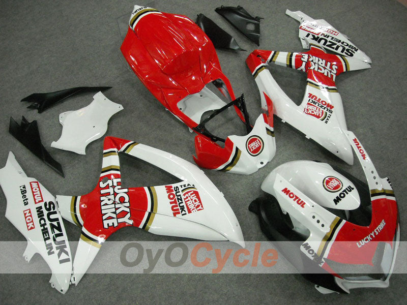Injection Fairing kit for 08-10 GSX R600 - Red, White - Lucky Strike, MICHELIN, MOTUL #OYO87901641