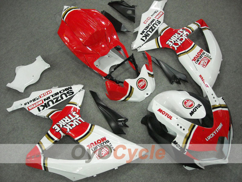 Injection Fairing kit for 08-10 GSX R750 - Red, White - Lucky Strike #OYO87901451