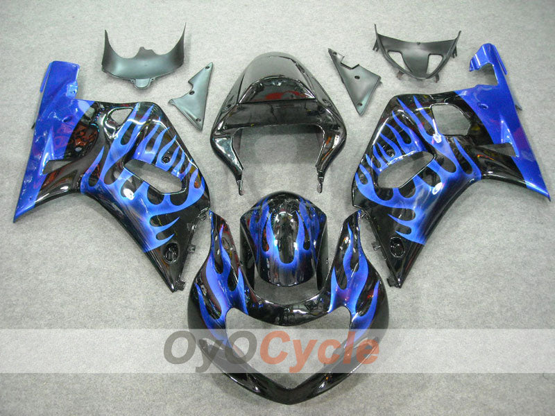 Injection Fairing kit for 00-03 GSX R750 - Blue, Black - Flame #OYO87901044 Secondary image