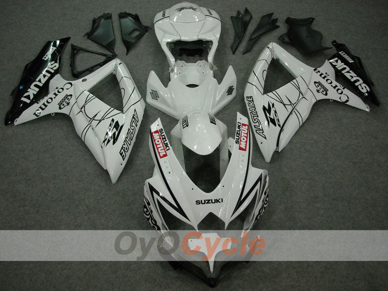 Injection Fairing kit for 08-10 GSX R600 - White, Black - Corona, MOTUL #OYO87901606 Secondary image