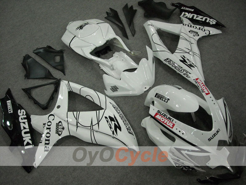 Injection Fairing kit for 08-10 GSX R750 - White, Black - Corona #OYO87901157 Main image