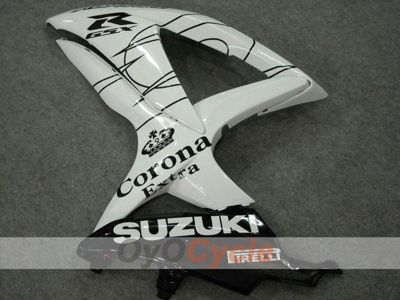 Injection Fairing kit for 08-10 GSX R600 - White, Black - Corona, MOTUL #OYO87901606