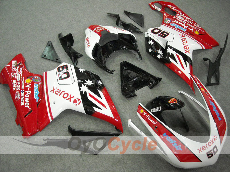 Injection Fairing kit for 08-13 Ducati 848 - Red, Black - Xerox #OYO87902239 Main image