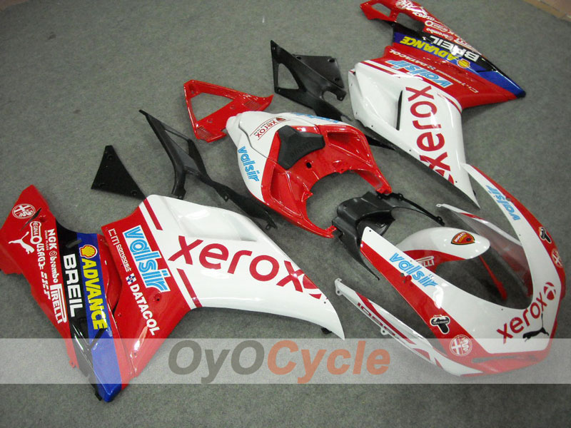 Injection Fairing kit for 08-13 Ducati 848 - Red, White - Xerox #OYO87902242