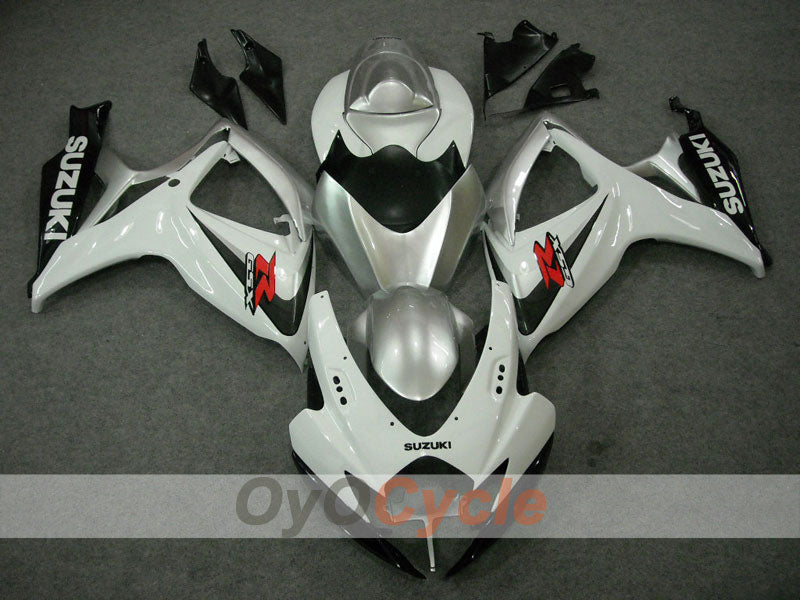 Injection Fairing kit for 06-07 GSX R600 - White, Silver - Factory Style #OYO87901534 Main image