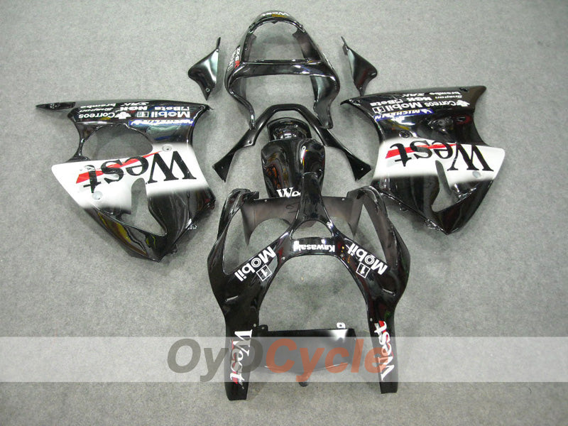 Fairing kit for 02-03 NINJA ZX-9R - White, Black - West #OYO87903055