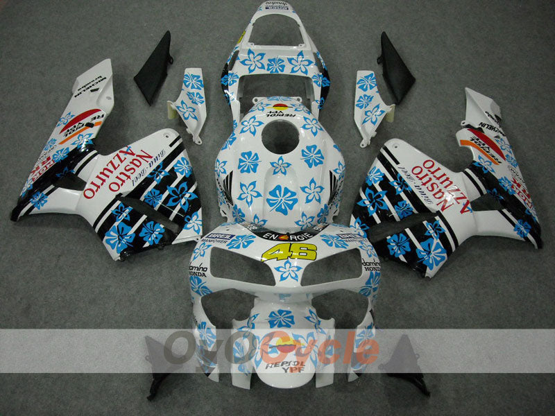 Injection Fairing kit for 03-04 CBR600RR - White, Black - Nastro Azzurro #OYO87902539