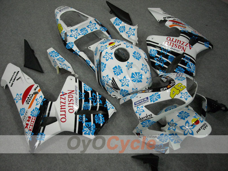 Injection Fairing kit for 03-04 CBR600RR - White, Black - Nastro Azzurro #OYO87902539