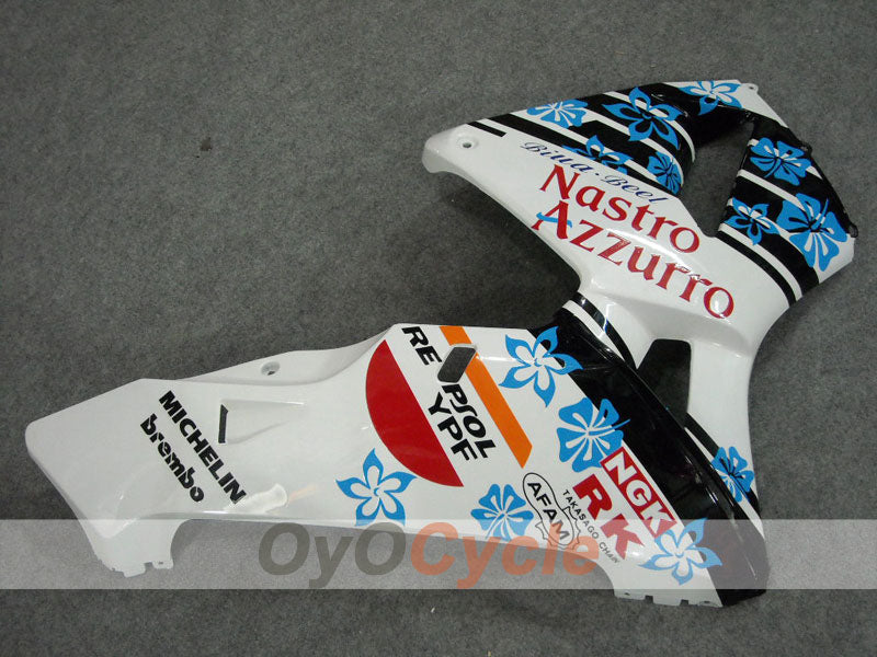 Injection Fairing kit for 03-04 CBR600RR - White, Black - Nastro Azzurro #OYO87902539