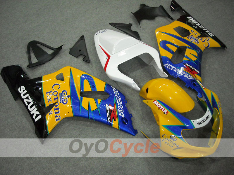 Injection Fairing kit for 01-03 GSX R600 - Yellow, Blue - Corona, MOTUL #OYO87901031