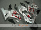 Injection Fairing kit for 05-06 NINJA ZX-6R - Red, Silver - Flame #OYO87901864