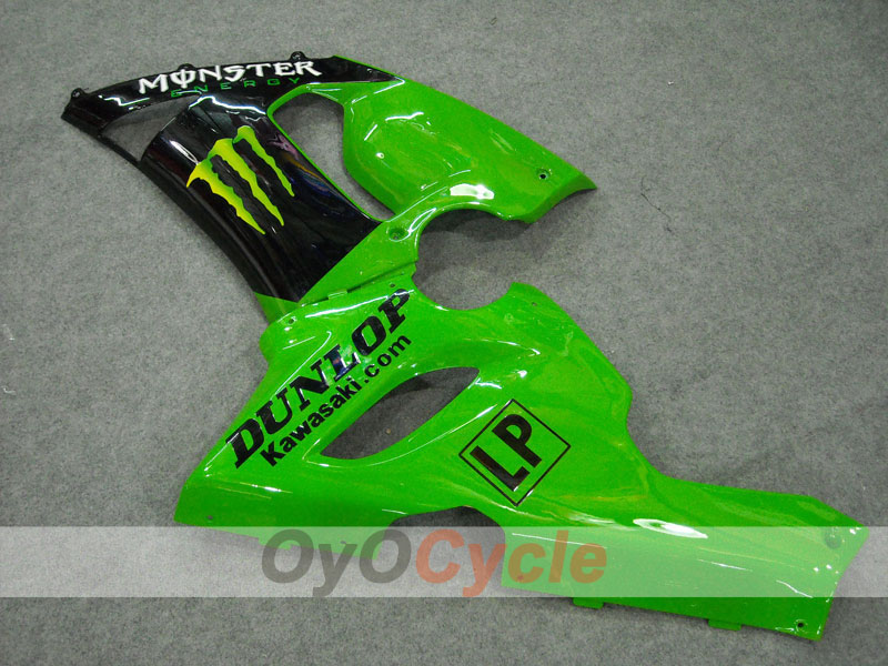 Injection Fairing kit for 05-06 NINJA ZX-6R - Green, Black - Monster #OYO87901873