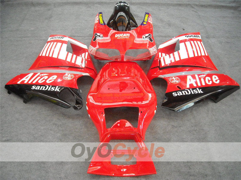 Injection Fairing kit for 02-04 Ducati 998 - Red, Black - Alice #OYO87902254