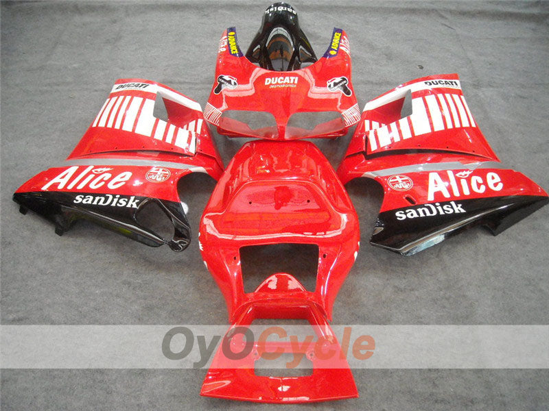 Injection Fairing kit for 99-02 Ducati 996 - Red, White - Alice #OYO87902188