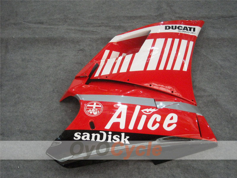 Injection Fairing kit for 99-02 Ducati 996 - Red, White - Alice #OYO87902188