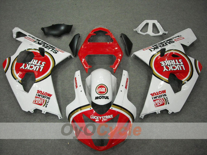 Injection Fairing kit for 04-05 GSXR600 - Red, White - Lucky Strike, MICHELIN, MOTUL #OYO87901199 Main image