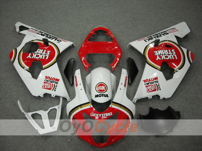 Injection Fairing kit for 04-05 GSX R750 - Red, White - Lucky Strike #OYO87901258