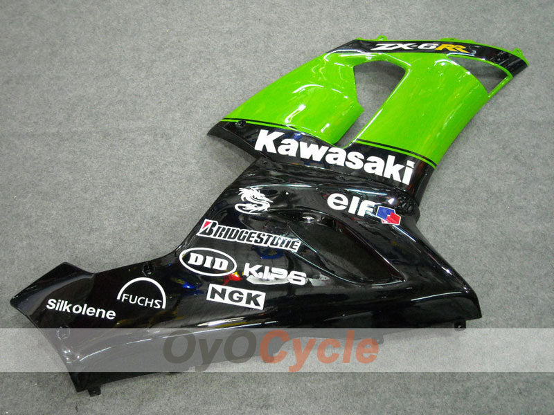 Injection Fairing kit for 05-06 NINJA ZX-6R - Green, Black - Nakano #OYO87901887