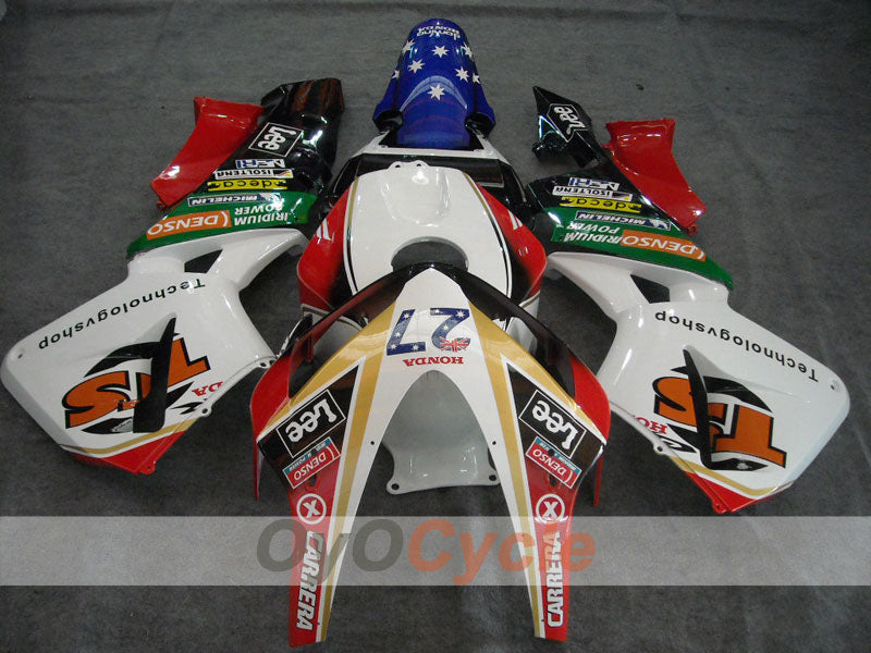 Injection Fairing kit for 03-04 CBR600RR - Red, White - Lee #OYO87902532 Main image