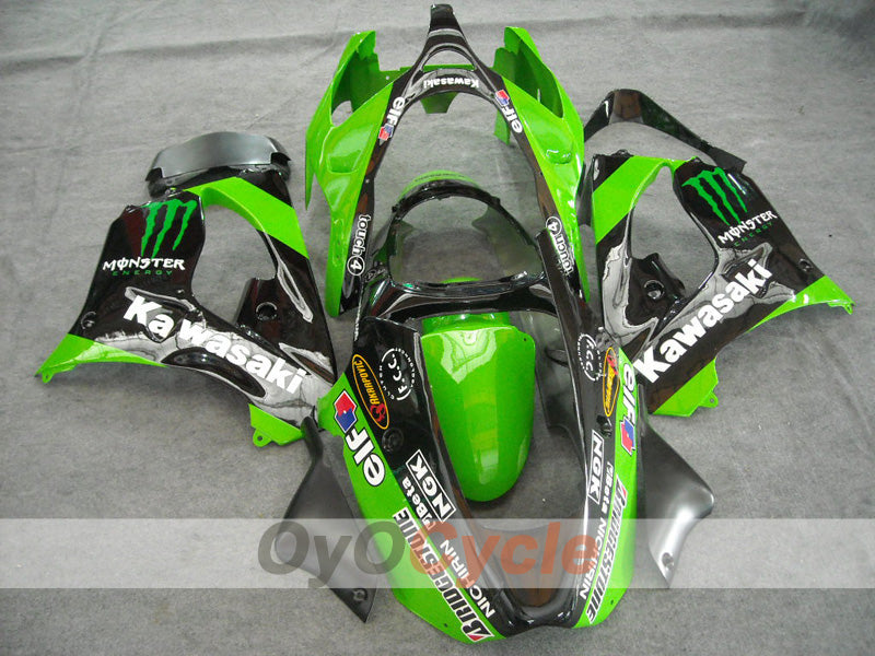Fairing kit for 00-01 NINJA ZX-9R - Green, Black - Monster #OYO87903030 Main image