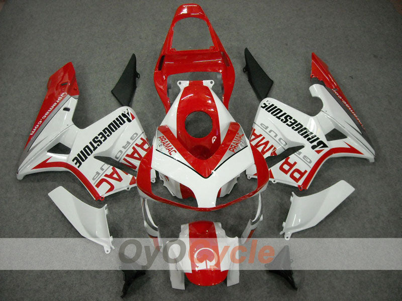 Injection Fairing kit for 03-04 CBR600RR - Red, White - PRAMAC #OYO87902565