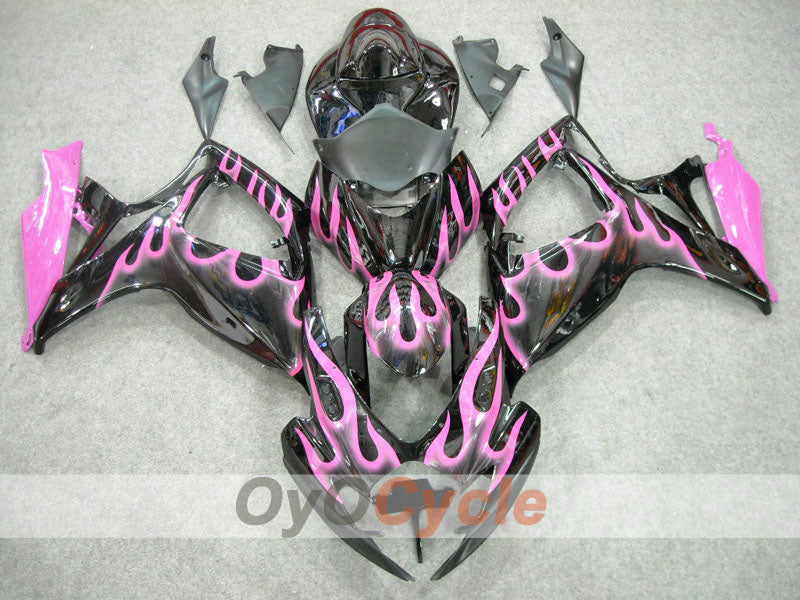 Injection Fairing kit for 06-07 GSX R750 - Black, Pink - Flame #OYO87901287