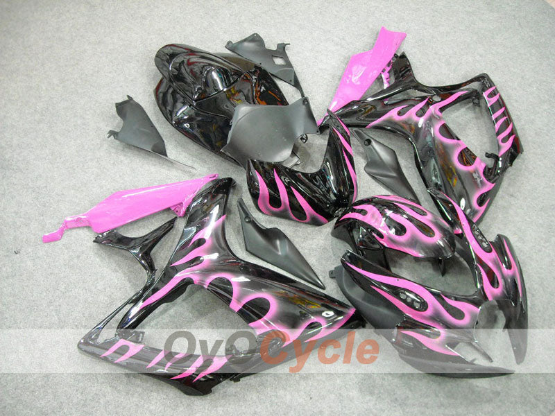 Injection Fairing kit for 06-07 GSX R750 - Black, Pink - Flame #OYO87901287 Main image