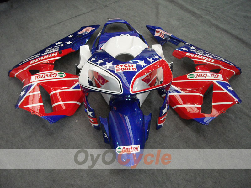 Injection Fairing kit for 03-04 CBR600RR - Red, Blue - Castrol #OYO87902505 Main image