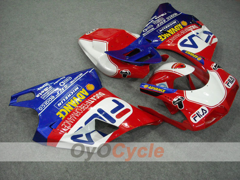 Injection Fairing kit for 99-02 Ducati 996 - Red, Blue - FILA #OYO87902217 Secondary image