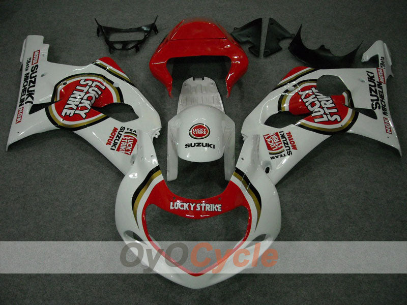 Injection Fairing kit for 00-03 GSX R750 - Red, White - Lucky Strike #OYO87901058
