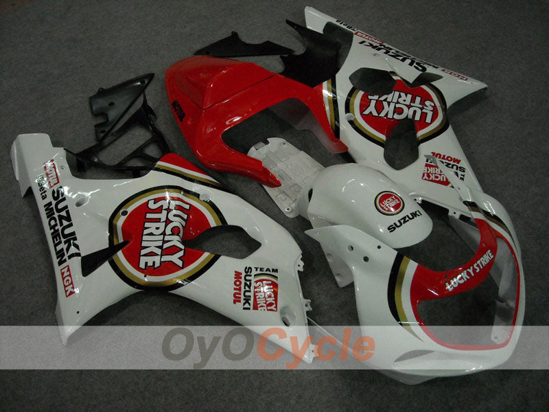 Injection Fairing kit for 00-03 GSX R750 - Red, White - Lucky Strike #OYO87901058 Main image