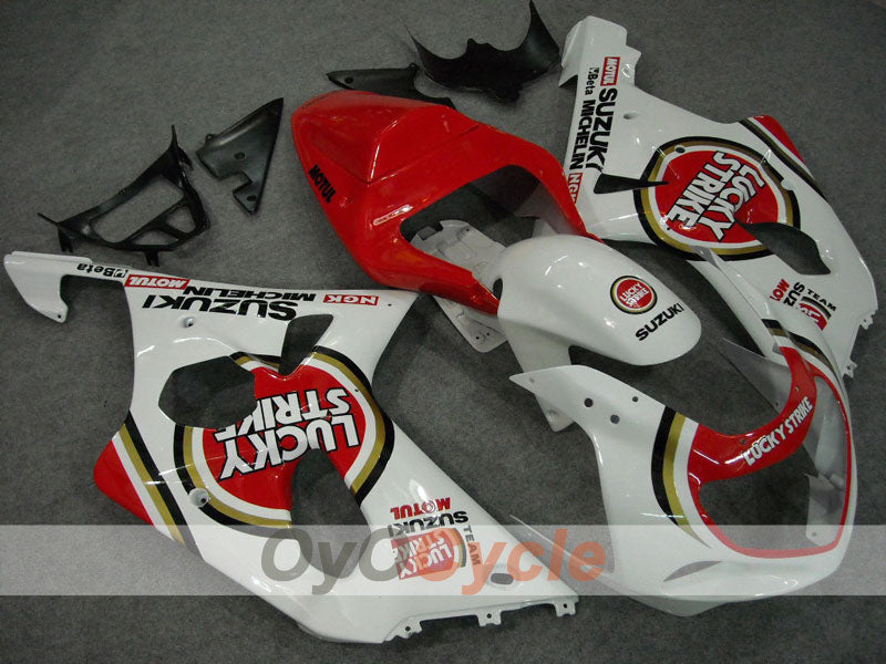 Injection Fairing kit for 00-03 GSX R750 - Red, White - Lucky Strike #OYO87901058