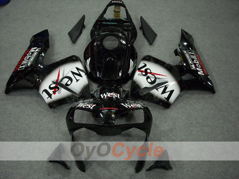 Injection Fairing kit for 03-04 CBR600RR - White, Black - West #OYO87902557 Secondary image