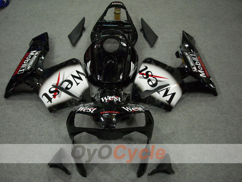 Injection Fairing kit for 03-04 CBR600RR - White, Black - West #OYO87902557