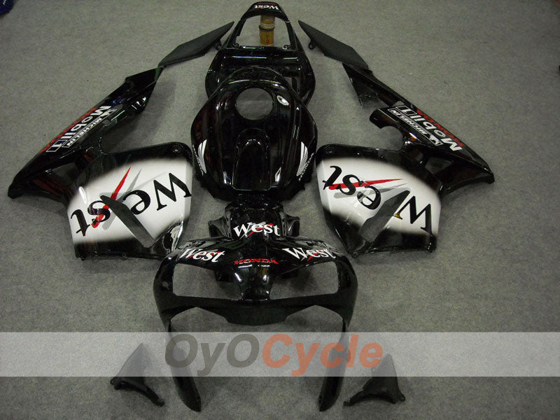Injection Fairing kit for 03-04 CBR600RR - White, Black - West #OYO87902557