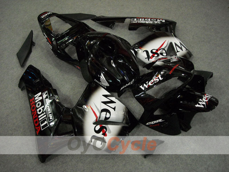 Injection Fairing kit for 03-04 CBR600RR - White, Black - West #OYO87902557 Main image