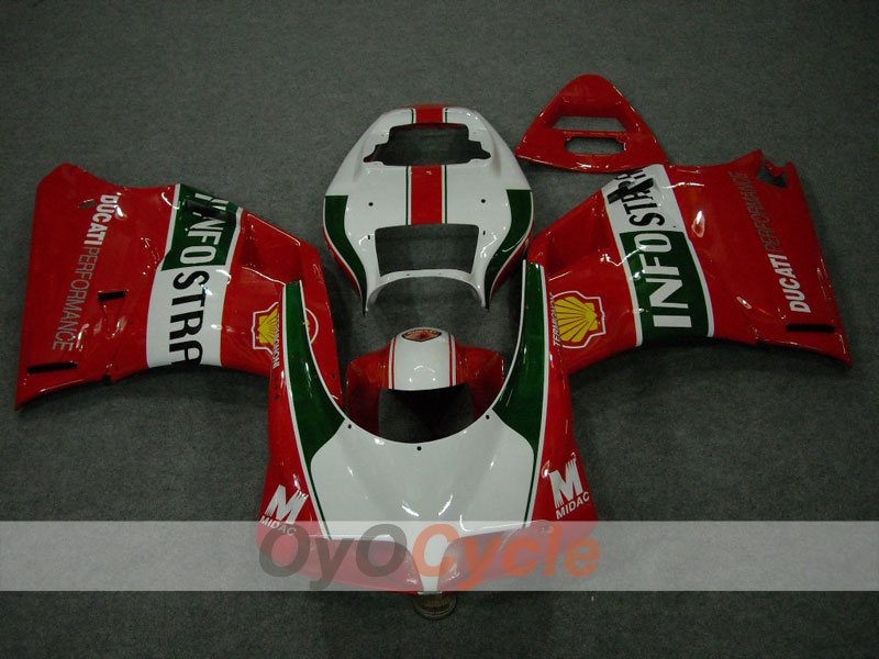 Injection Fairing kit for 94-02 Ducati 748 - Red, White - INFO STRADA #OYO87902067 Secondary image