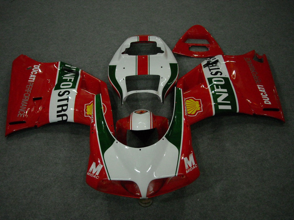 Injection Fairing kit for 99-02 Ducati 996 - Red, White - INFO STRADA #OYO87902219