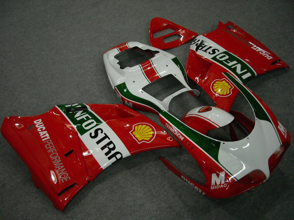 Injection Fairing kit for 99-02 Ducati 996 - Red, White - INFO STRADA #OYO87902219
