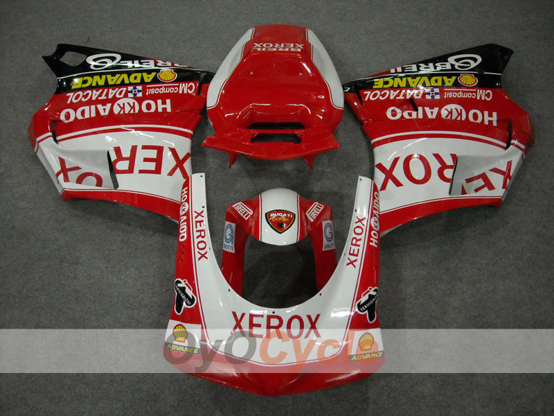 Injection Fairing kit for 99-02 Ducati 996 - Red, White - Xerox #OYO87902236