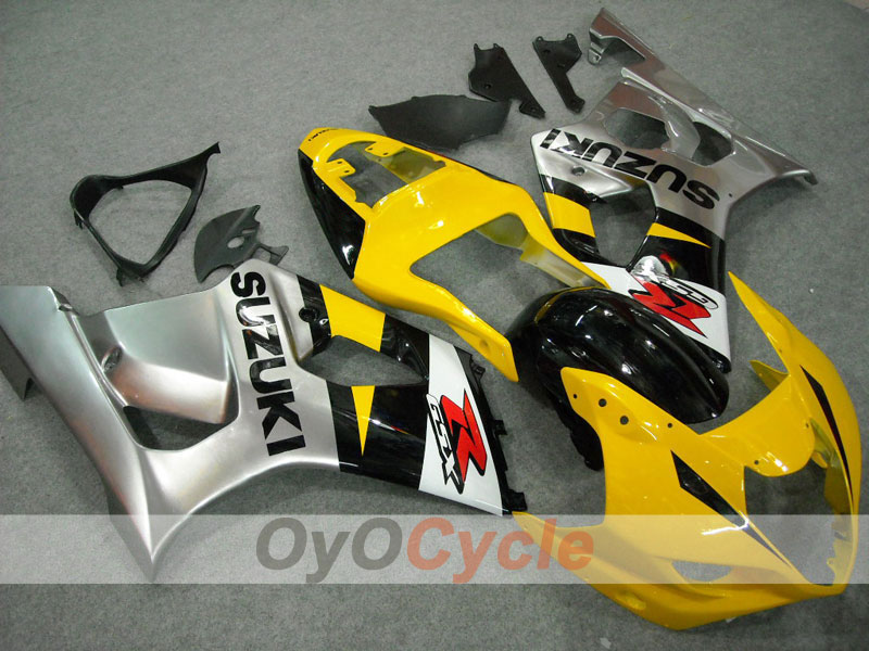 Injection Fairing kit for 04-05 GSXR600 - Yellow, Silver - Factory Style #OYO87901209 Main image