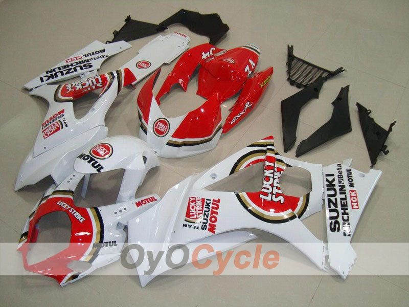 Injection Fairing kit for 07-08 GSX R1000 - Red, White - Lucky Strike, MOTUL #OYO87902105