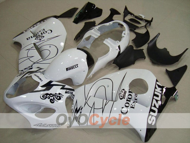 Injection Fairing kit for 99-07 GSXR1300 Hayabusa - White, Black - Corona, MOTUL #OYO87902649
