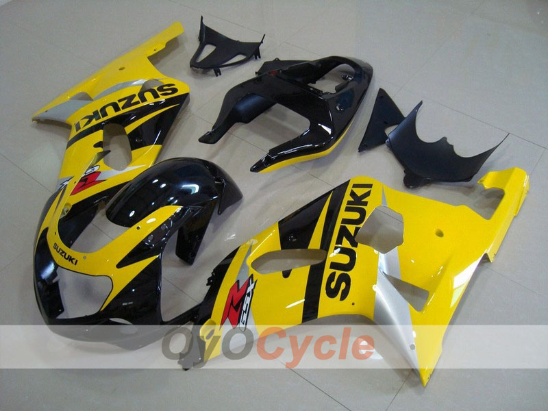 Injection Fairing kit for 01-03 GSX R600 - Yellow, Black - Factory Style #OYO87901098 Main image