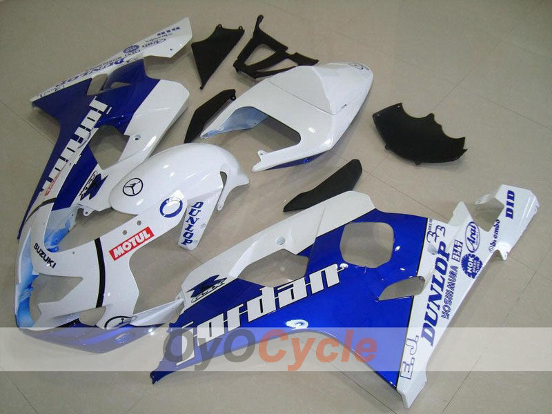 Injection Fairing kit for 04-05 GSXR600 - Blue, White - DUNLOP, Jordan, MOTUL #OYO87901194