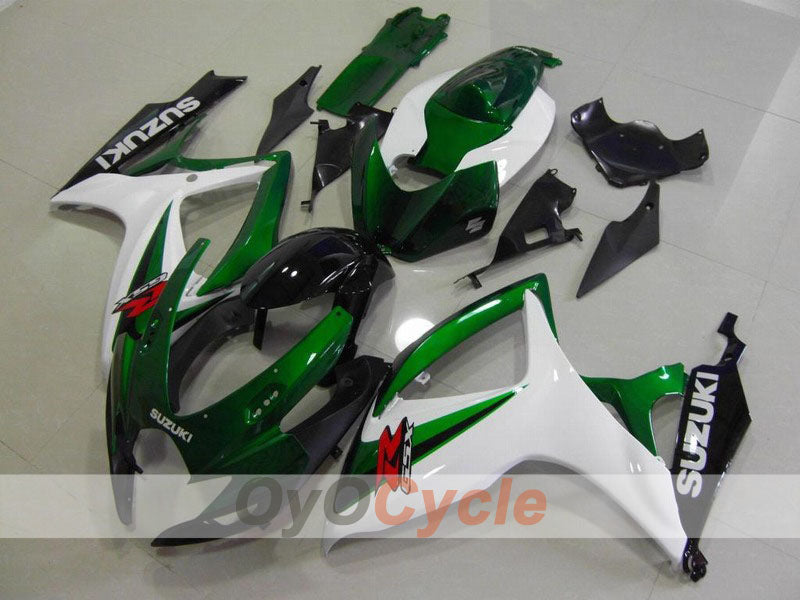 Injection Fairing kit for 06-07 GSX R750 - Green, White - Factory Style #OYO87901321 Main image