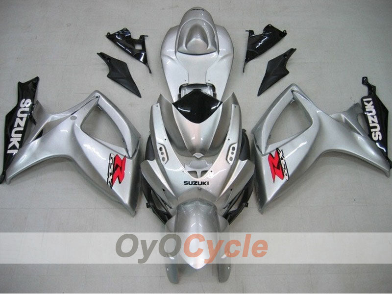 Injection Fairing kit for 06-07 GSX R750 - Black, Silver - Factory Style #OYO87901323 Main image