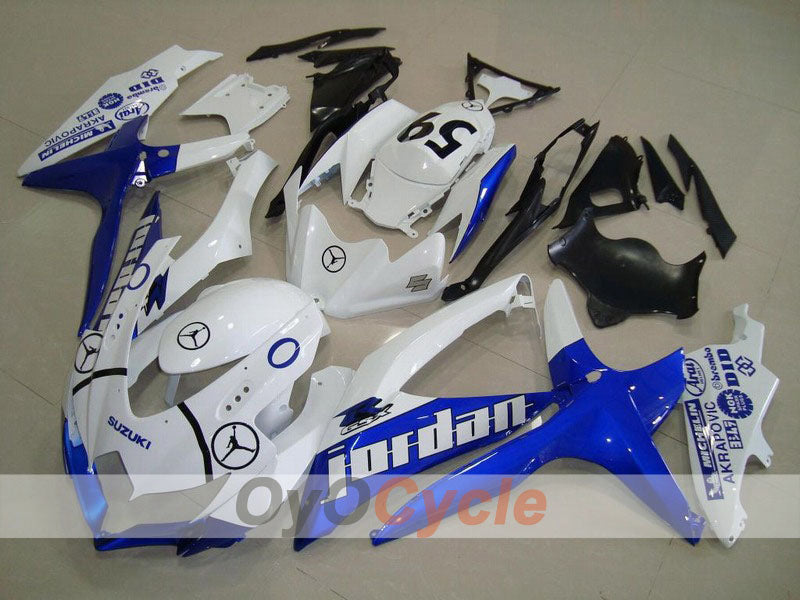 Injection Fairing kit for 08-10 GSX R600 - Blue, White - Jordan #OYO87901638 Main image